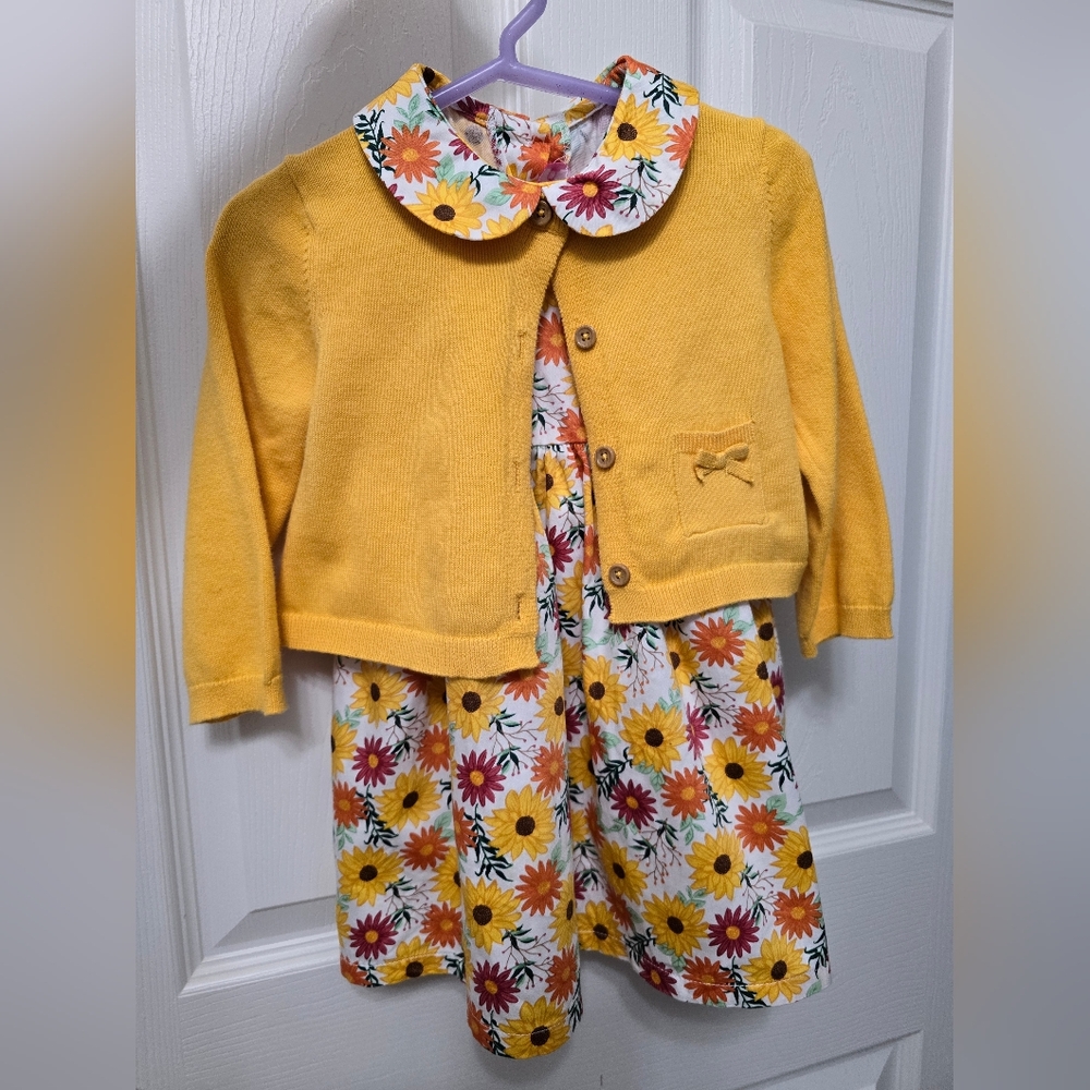 2 piece dress & cardigan set